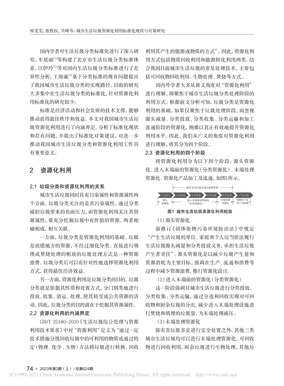 城市生活垃圾资源化利用标准化现状与对策研究_林雯雯.pdf_第2页