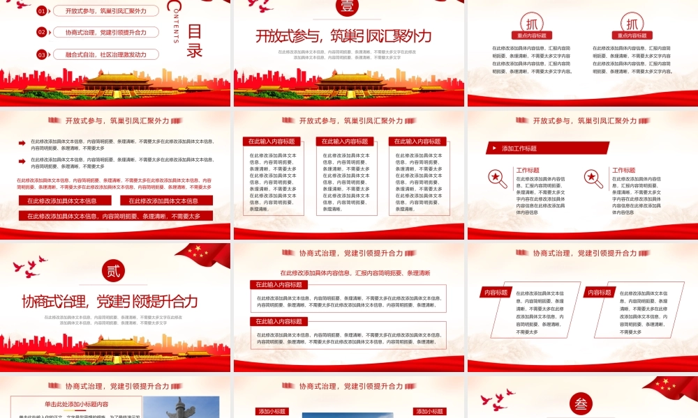 党政风社区党建基层治理工作汇报PPT模板（20230728）.pptx