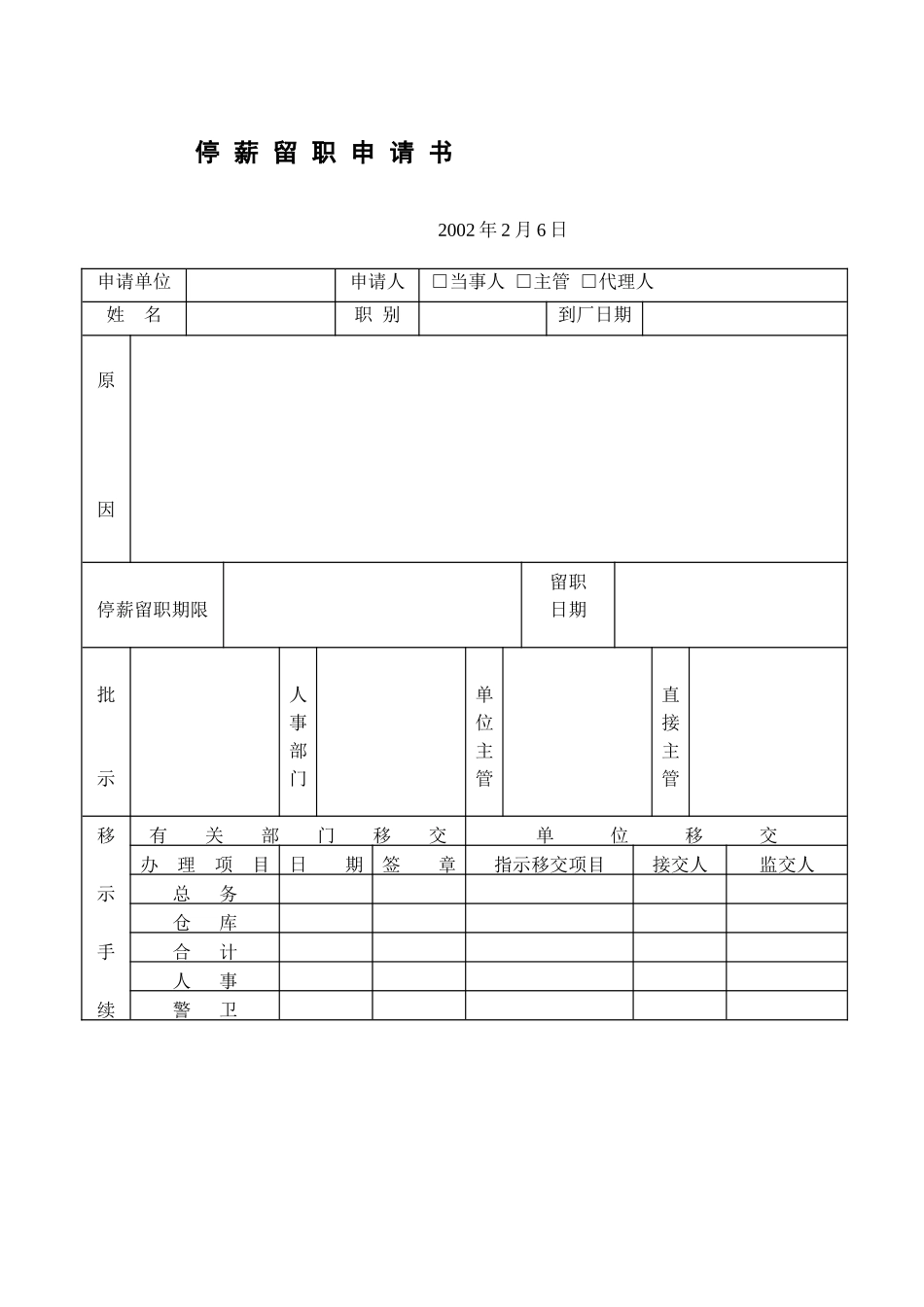 停薪留职申请书.doc_第1页