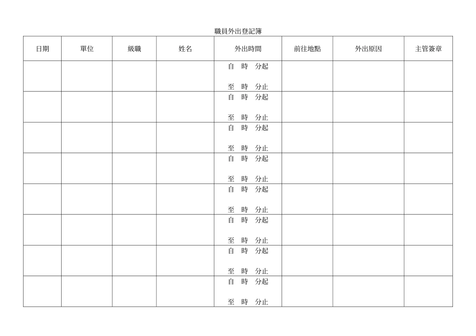 職員外出登記簿.doc_第1页