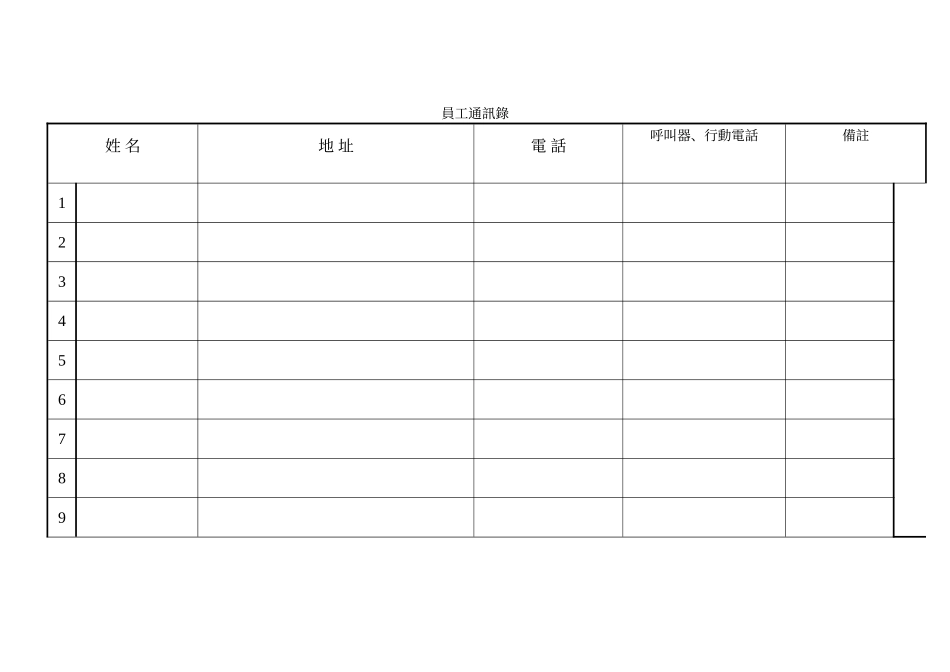 員工通訊錄.doc_第1页