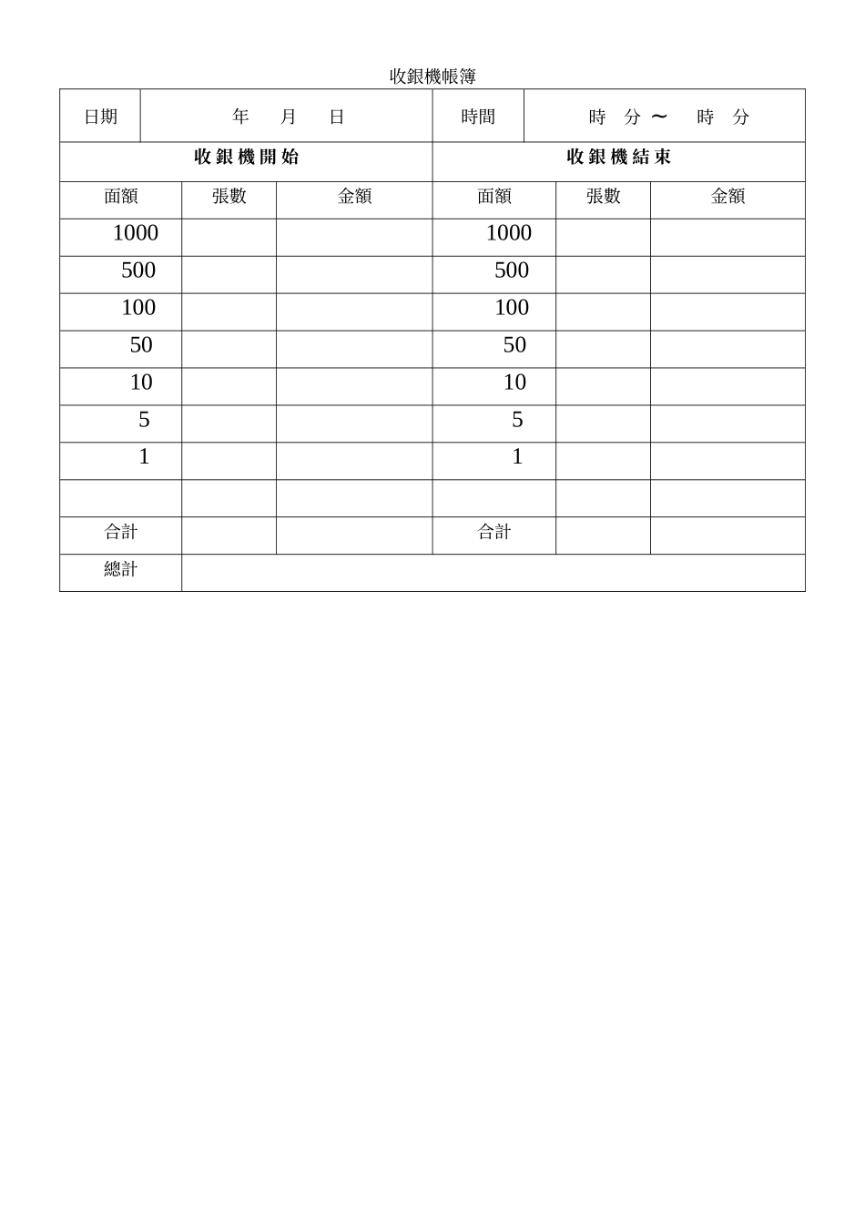 收銀機帳簿.doc_第1页