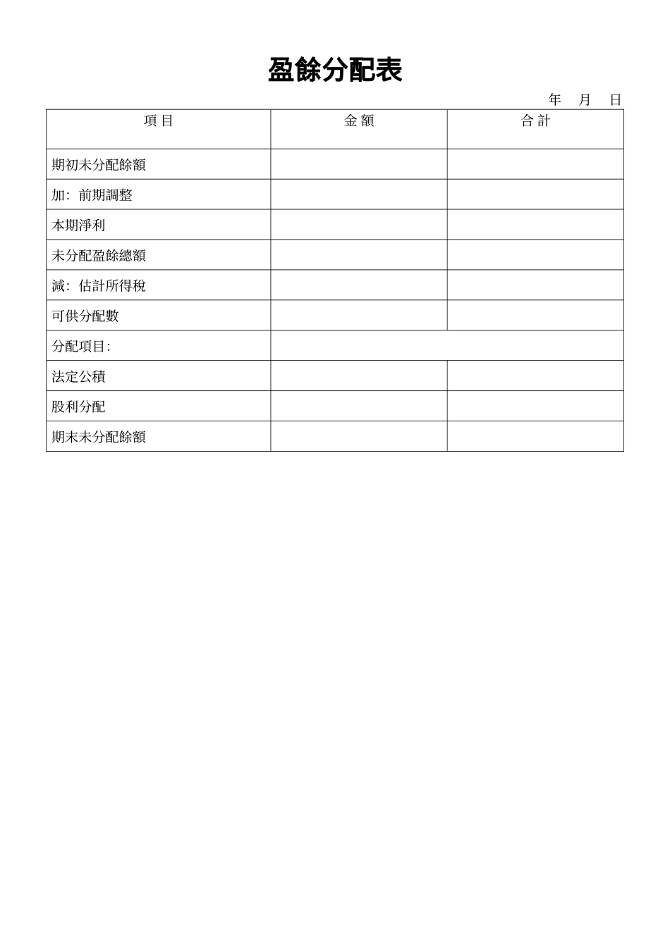 盈餘分配表.doc_第1页