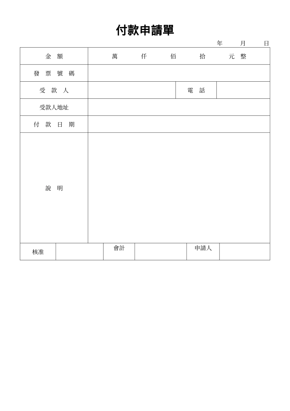 付款申請單.doc_第1页