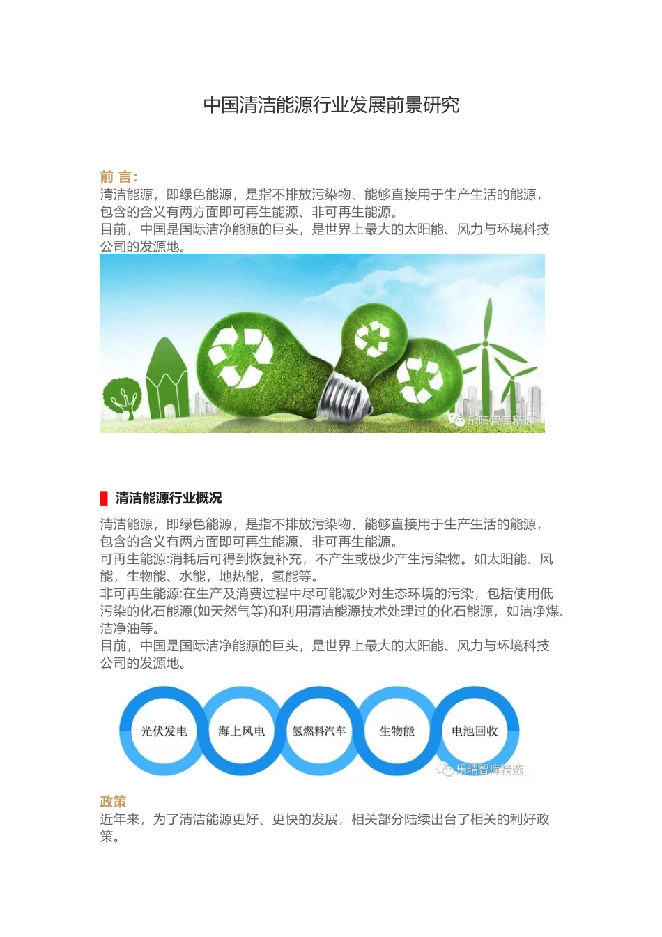 中国清洁能源行业发展前景研究.docx_第1页