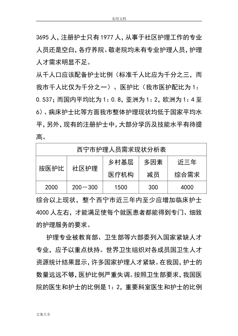 护理人才需求调研报告材料.doc_第3页