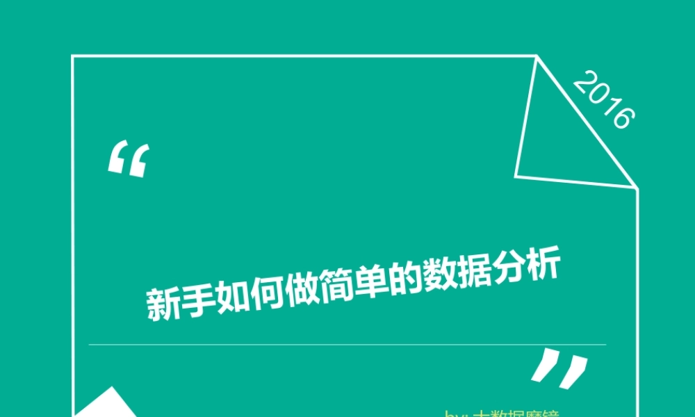 新手如何做简单的数据分析.ppt