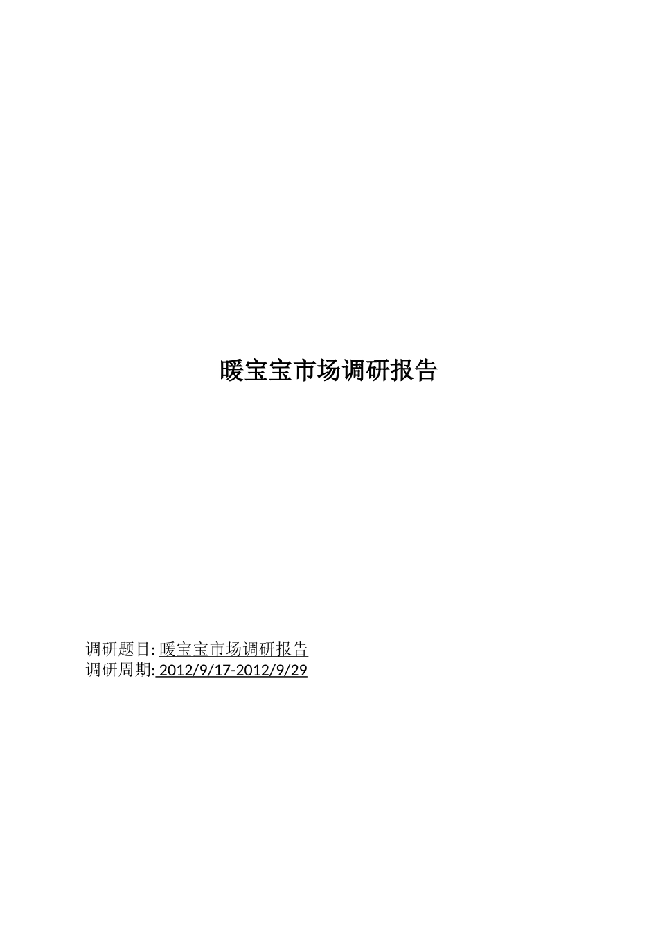 暖宝宝市场调研报告.doc_第1页