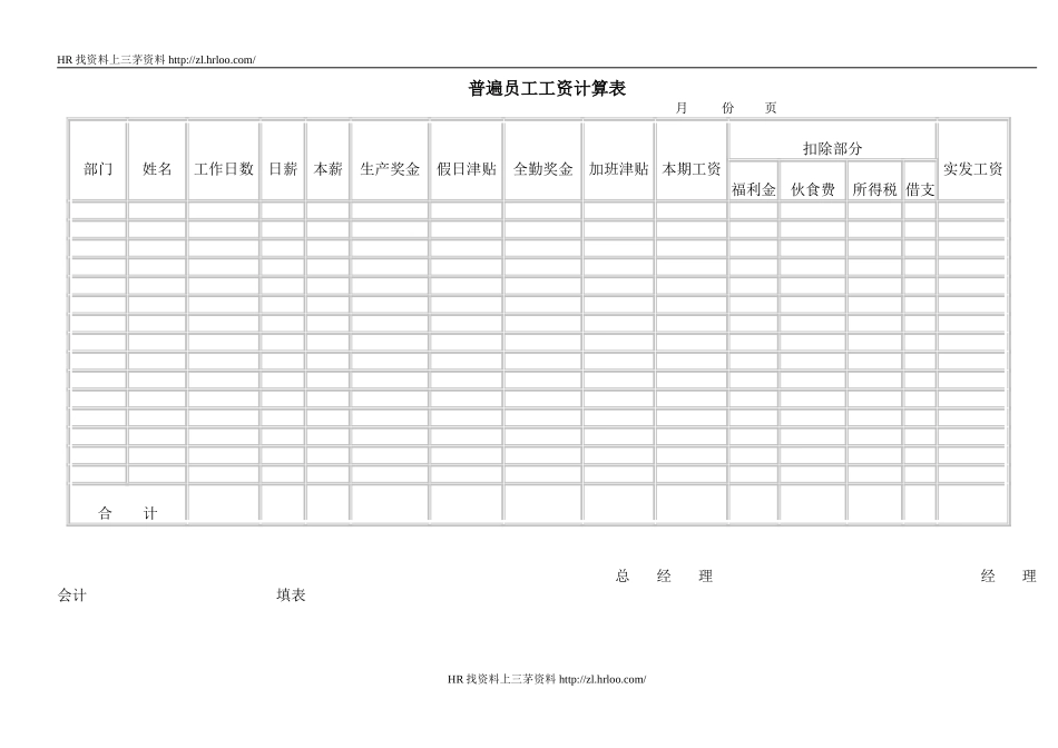 普遍员工工资计算表.doc_第1页