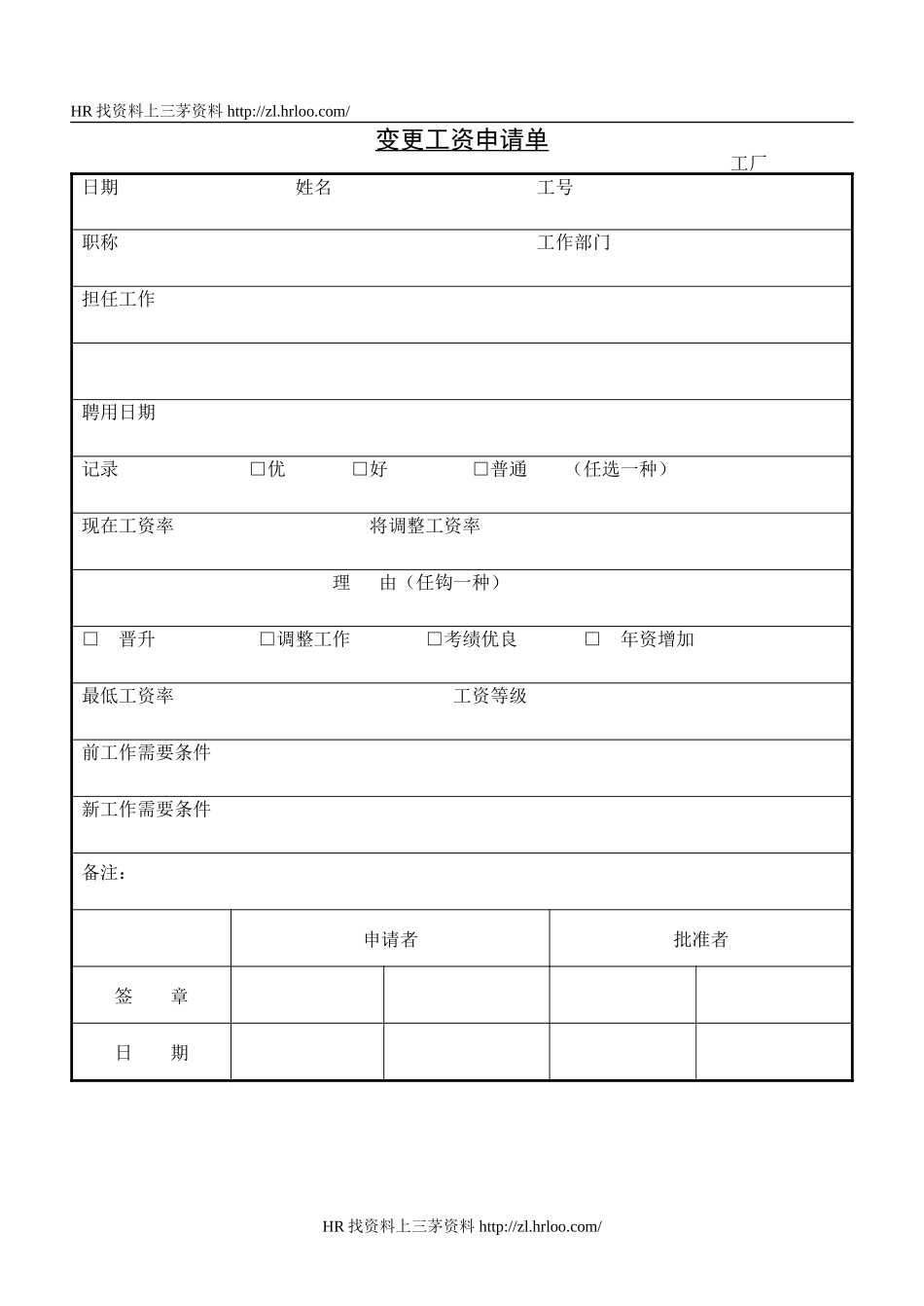 变更工资申请单.doc_第1页