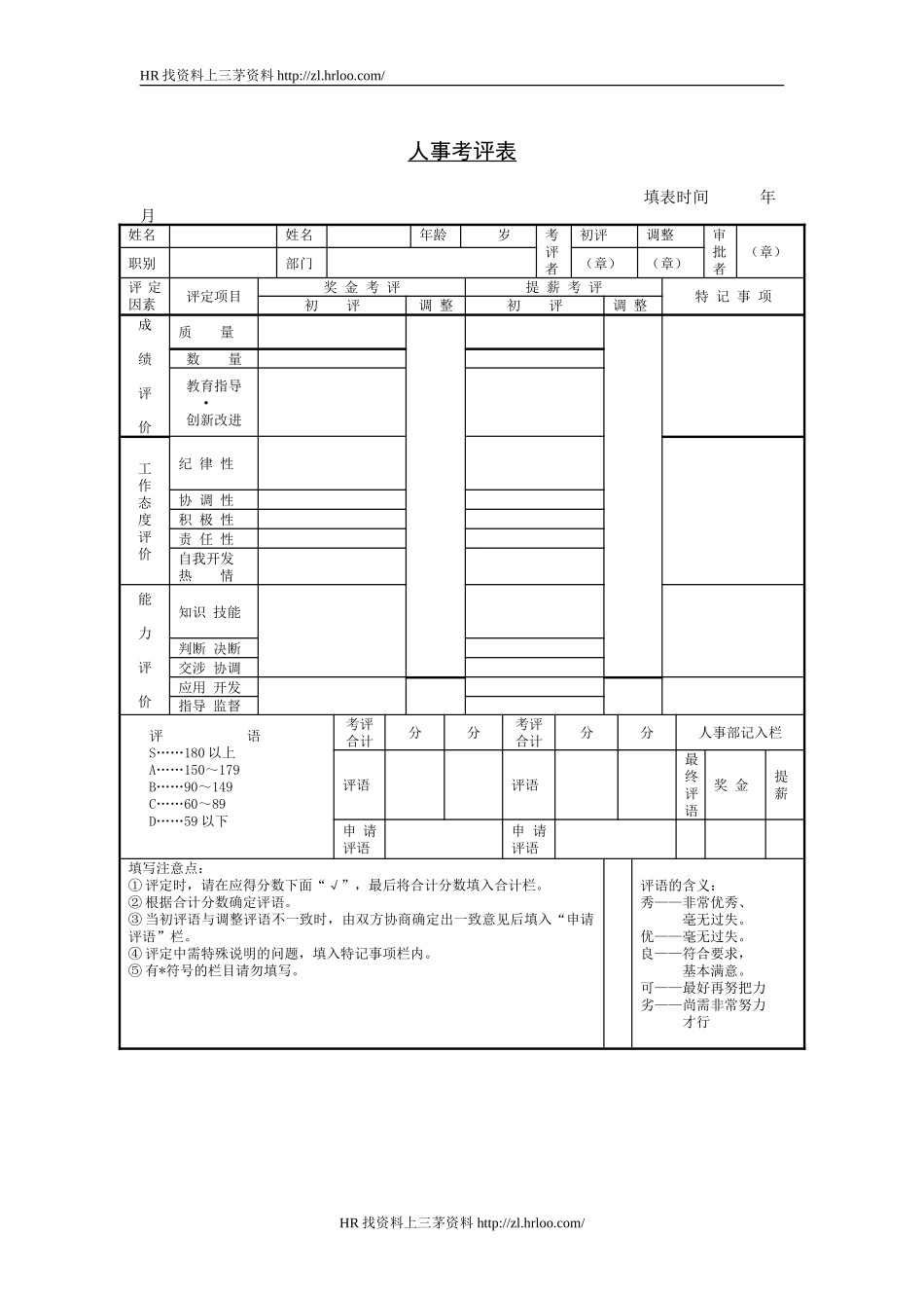 人事考评表.doc_第1页