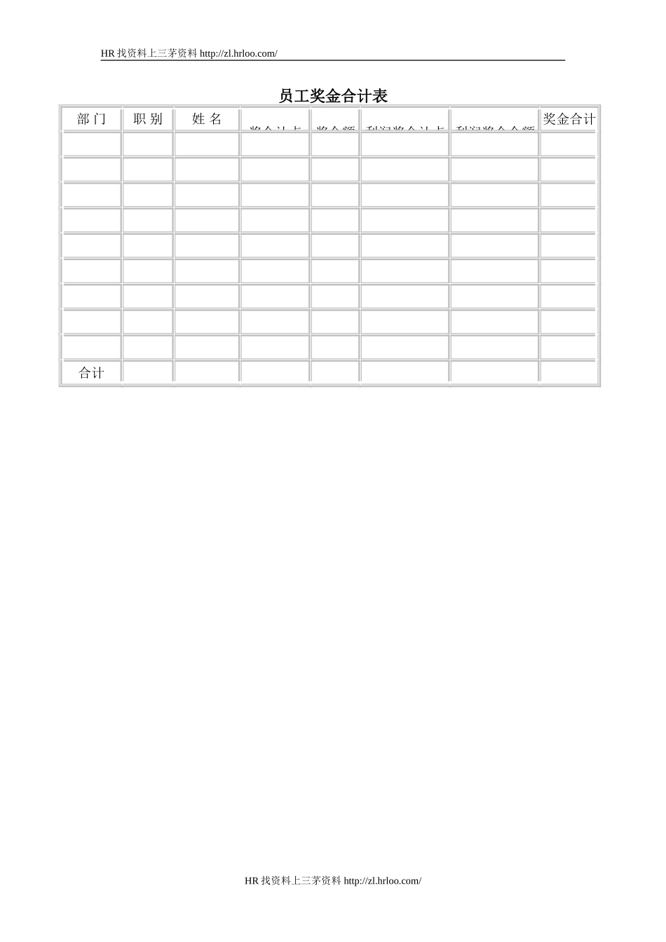 员工奖金合计表.doc_第1页