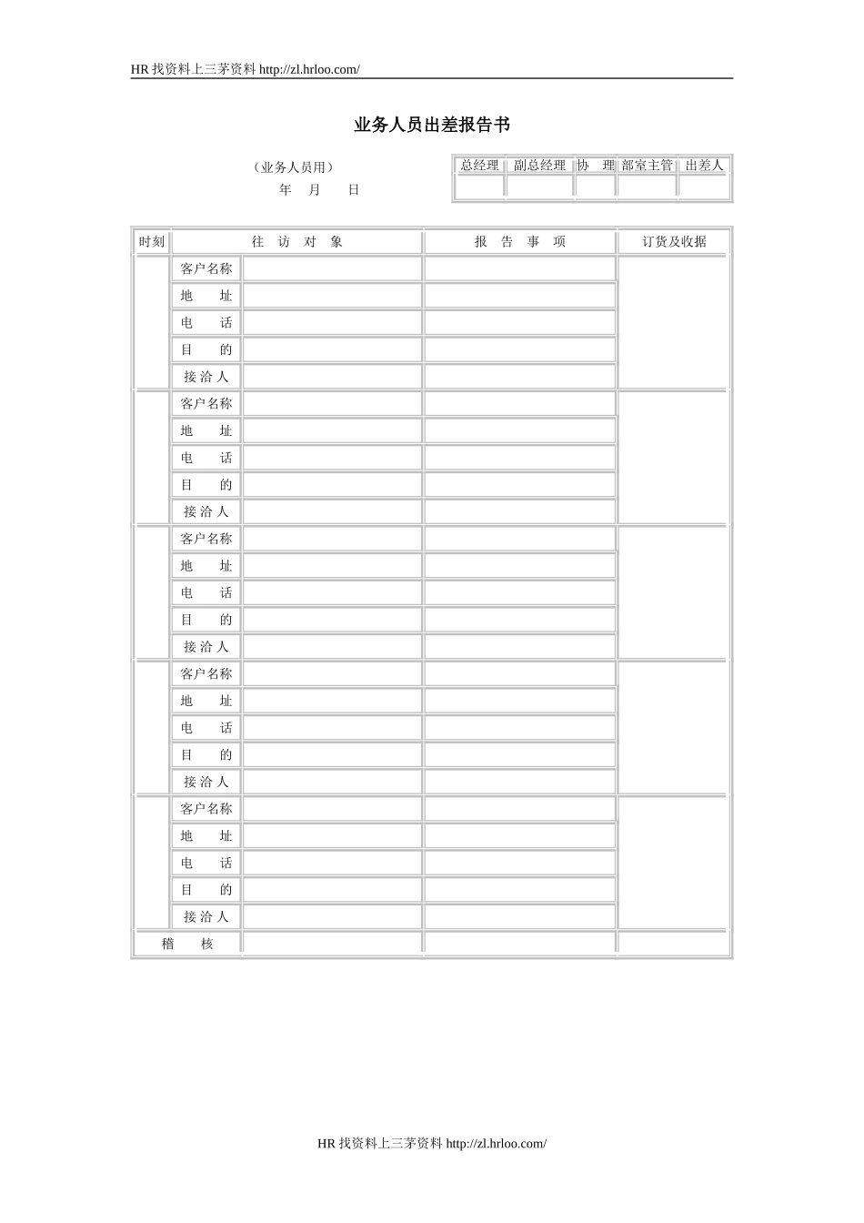 业务人员出差报告书(1).doc_第1页