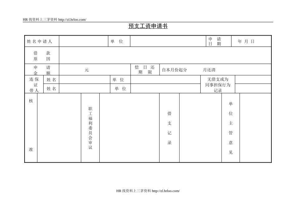 预支工资申请书.doc_第1页
