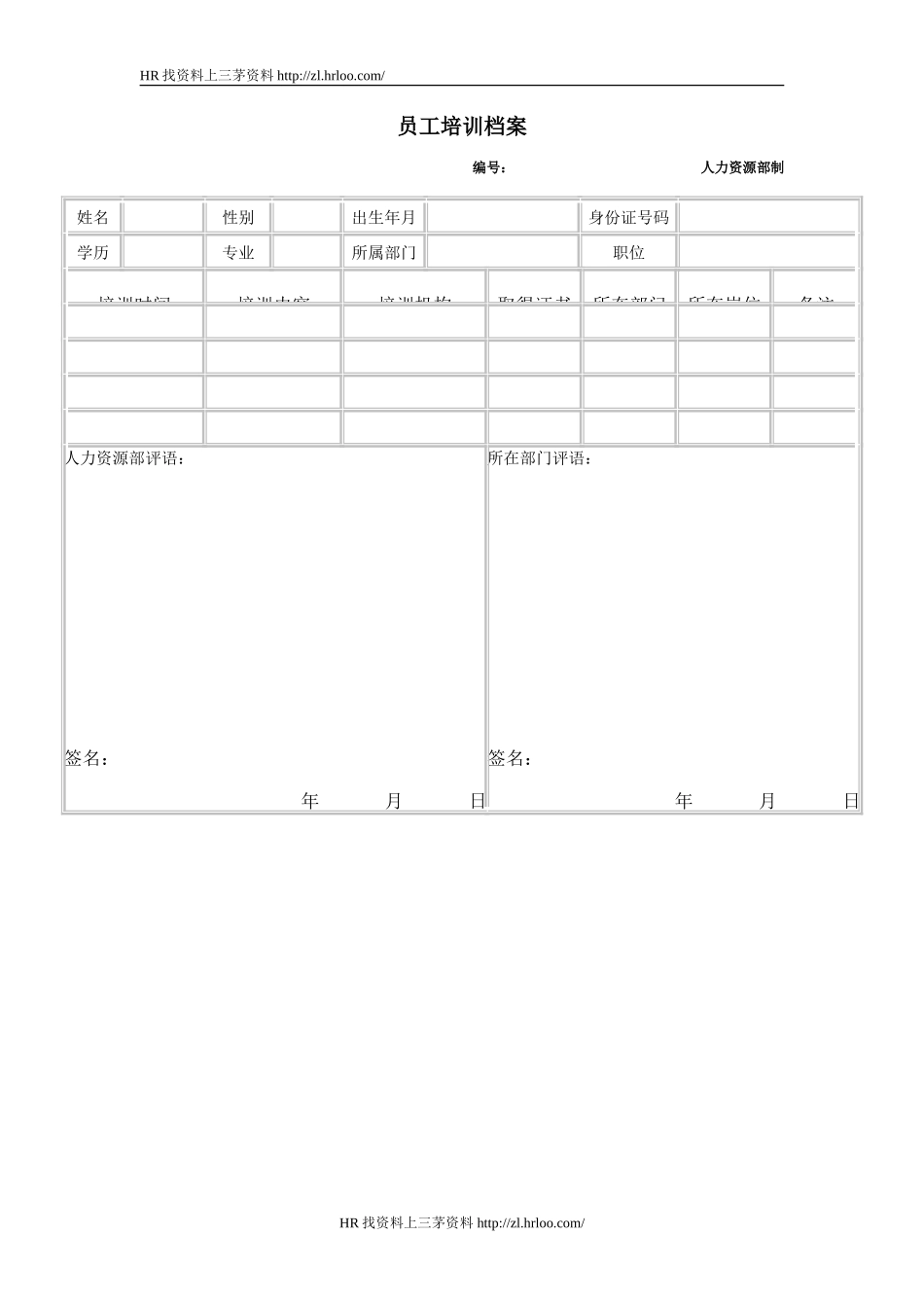 员工培训档案.doc_第1页