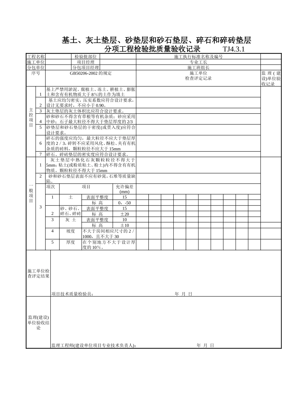 140 基土、灰土垫层、砂垫层和砂石垫层、碎石和碎砖垫层TJ4-3-01.doc_第1页