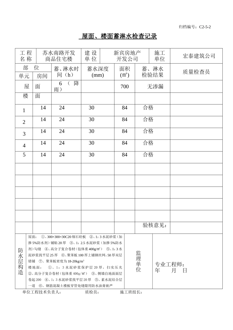 16、屋面、楼面蓄水检查记录.doc_第1页