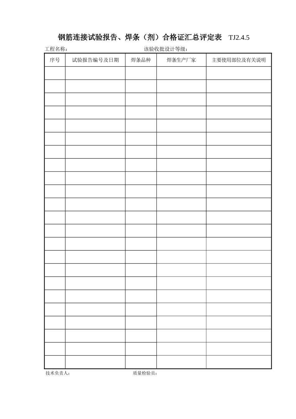 022 钢筋连接试验报告、焊条（剂）合格证汇总评定表.doc_第1页