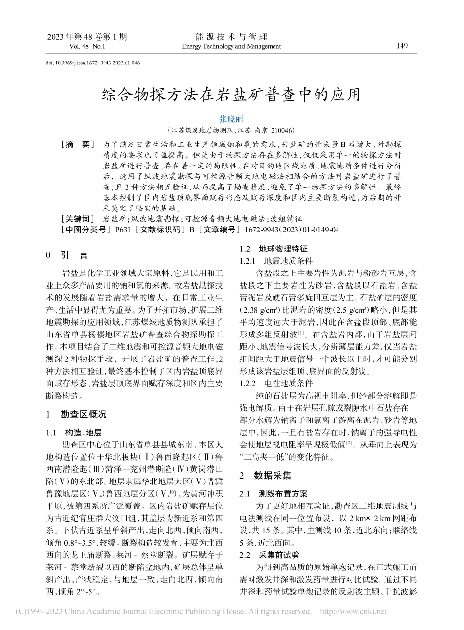 综合物探方法在岩盐矿普查中的应用_张晓丽.pdf_第1页