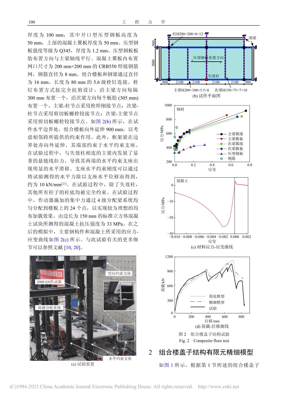 组合楼板钢框架结构的连续倒塌简化模拟_王伟.pdf_第3页