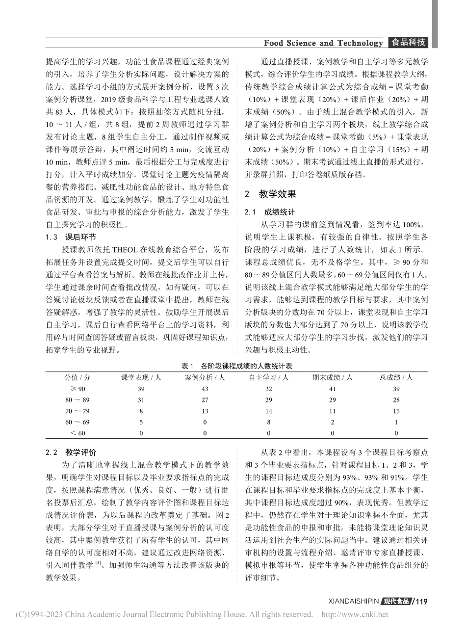 综合性高校功能性食品课程线上混合教学改革与探索_李倩.pdf_第3页