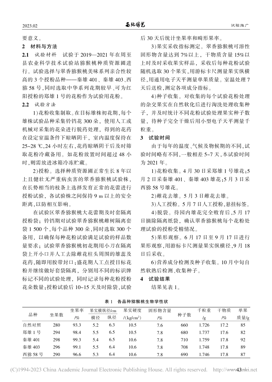 翠香猕猴桃花粉直感效应试验简报_黄经营.pdf_第2页