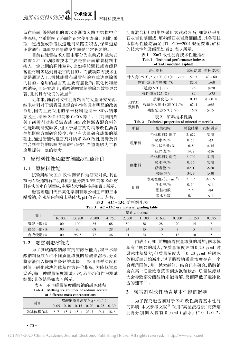 醋酸钠融雪剂对纳米ZnO改性沥青混合料性能评价分析_刘涛.pdf_第2页
