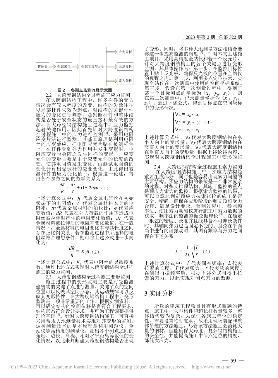 大跨度钢结构全过程施工监测及分析研究_余发强.pdf_第2页