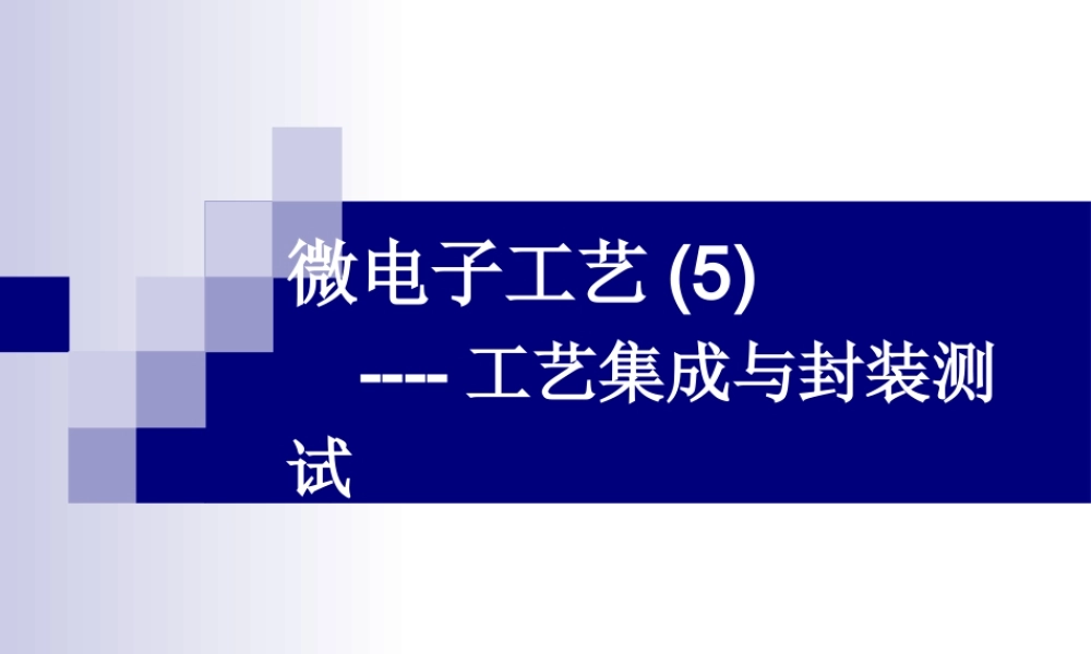 集成电路制造技术：(12)(13)(14)工艺集成与封装测试.ppt