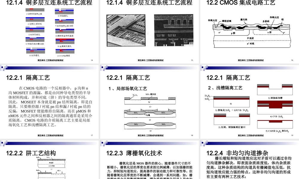集成电路制造技术：(12)(13)(14)工艺集成与封装测试.ppt