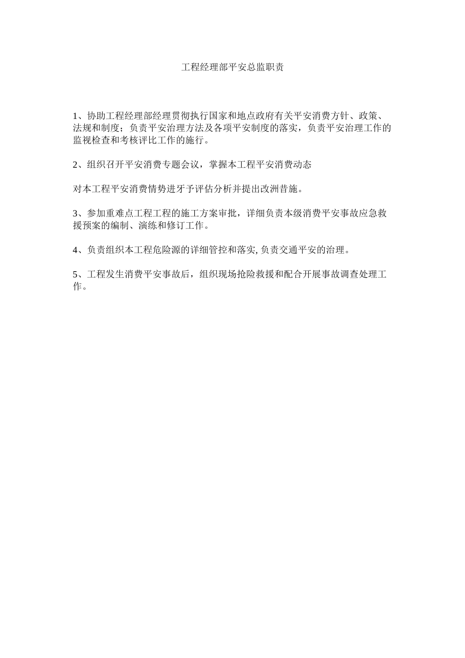 2023年项目经理部安全总监职责范文.docx_第1页