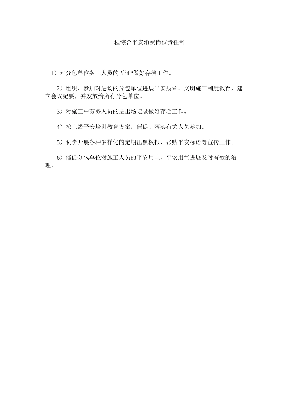 2023年项目综合安全生产岗位责任制范文.docx_第1页