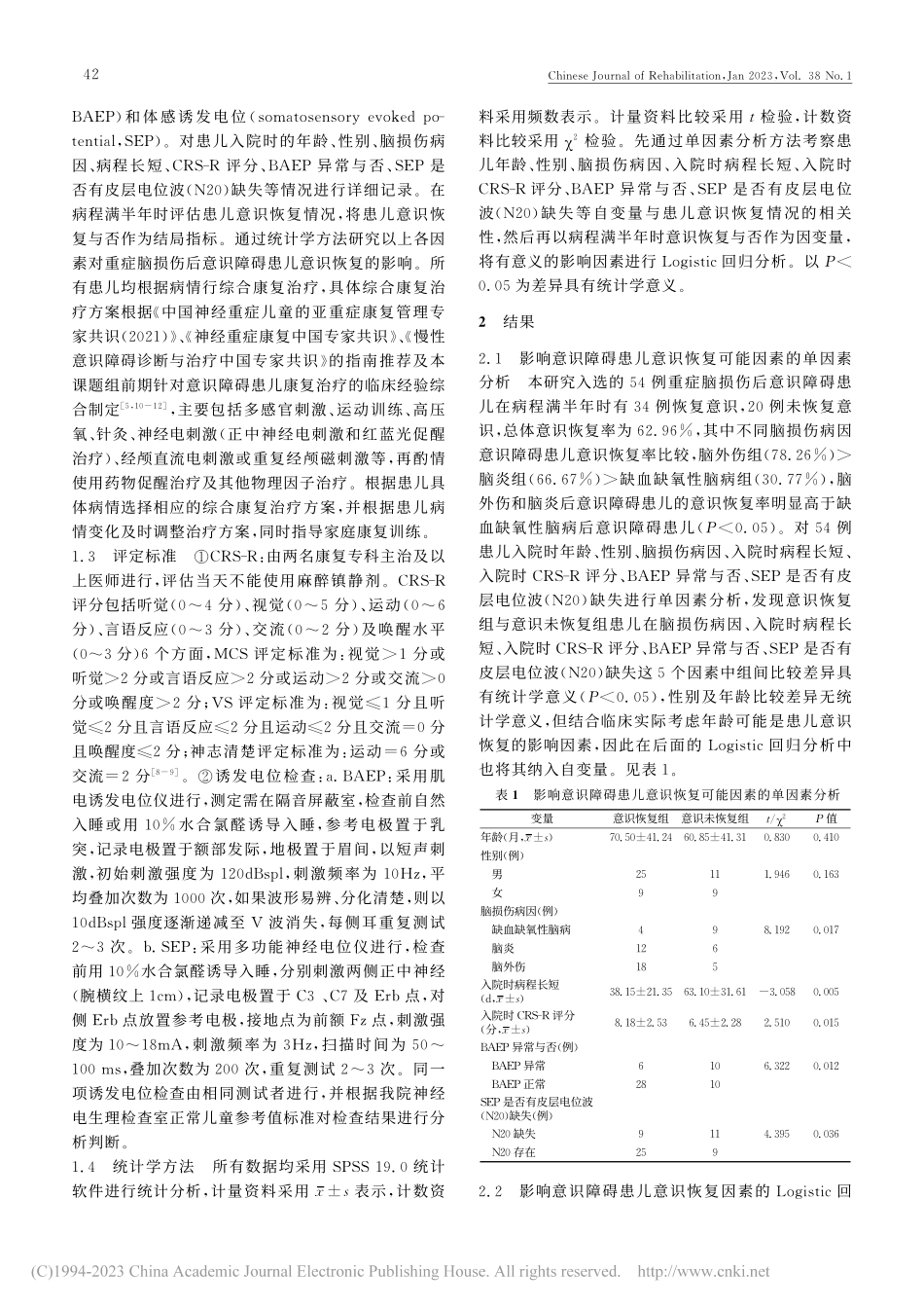 儿童重症脑损伤后意识障碍预后影响因素分析_刘华.pdf_第2页