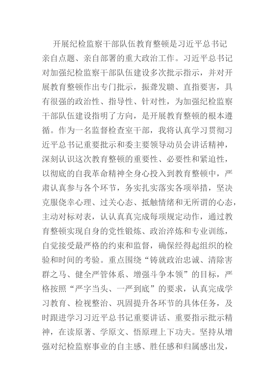 纪委监委干部在2023年纪检监察干部队伍教育整顿研讨会上的发言材料 .docx_第2页