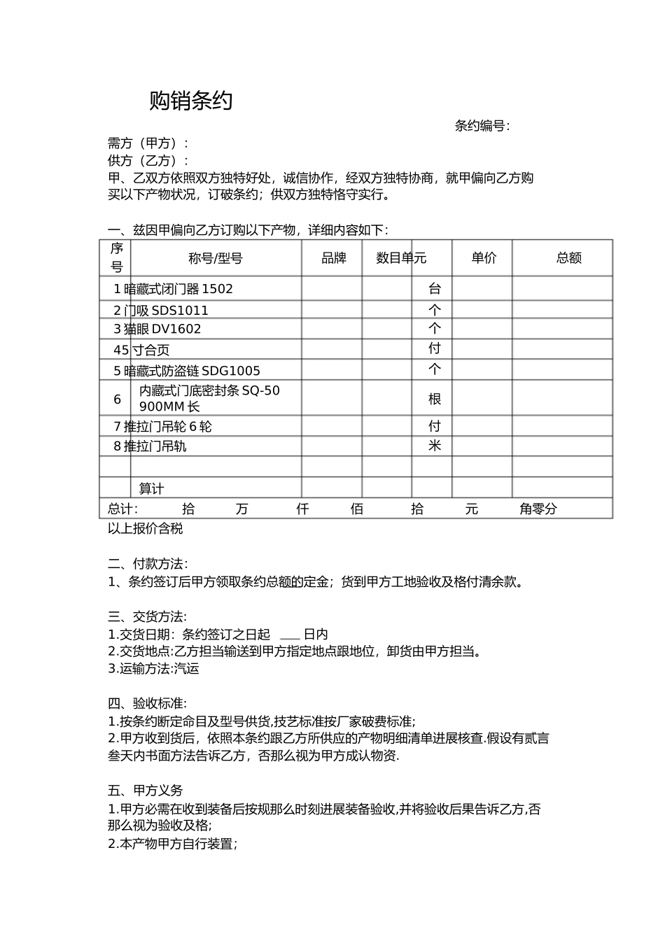 2023年五金产品购销合同1.docx_第1页