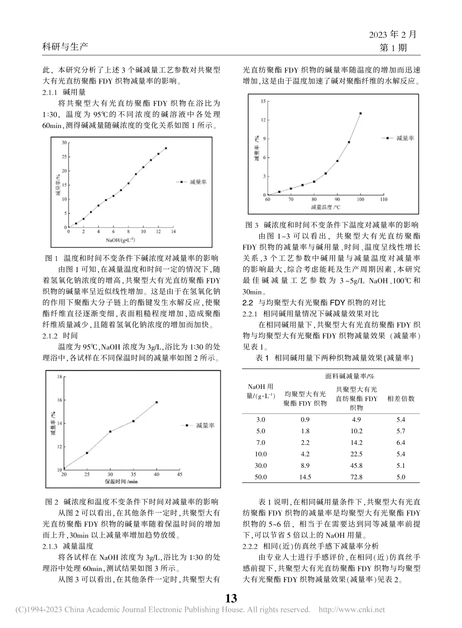 共聚型大有光直纺聚酯FDY织物碱减量工艺研究_张明礼.pdf_第2页