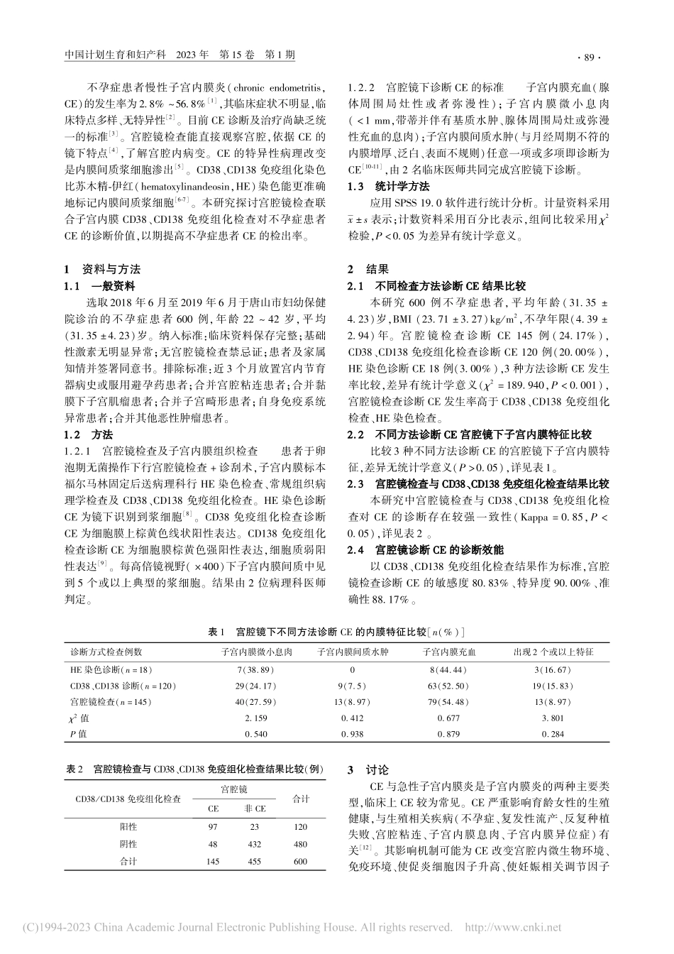 宫腔镜检查联合子宫内膜CD...性子宫内膜炎的诊断价值研究_张惠娟.pdf_第2页