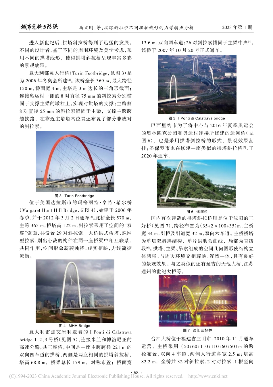 拱塔斜拉桥不同拱轴线形的力学特点分析_马文刚.pdf_第2页