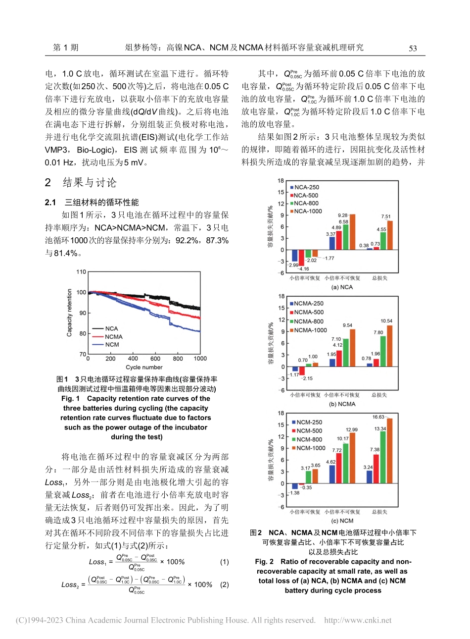 高镍NCA、NCM及NCMA材料循环容量衰减机理研究_俎梦杨.pdf_第3页