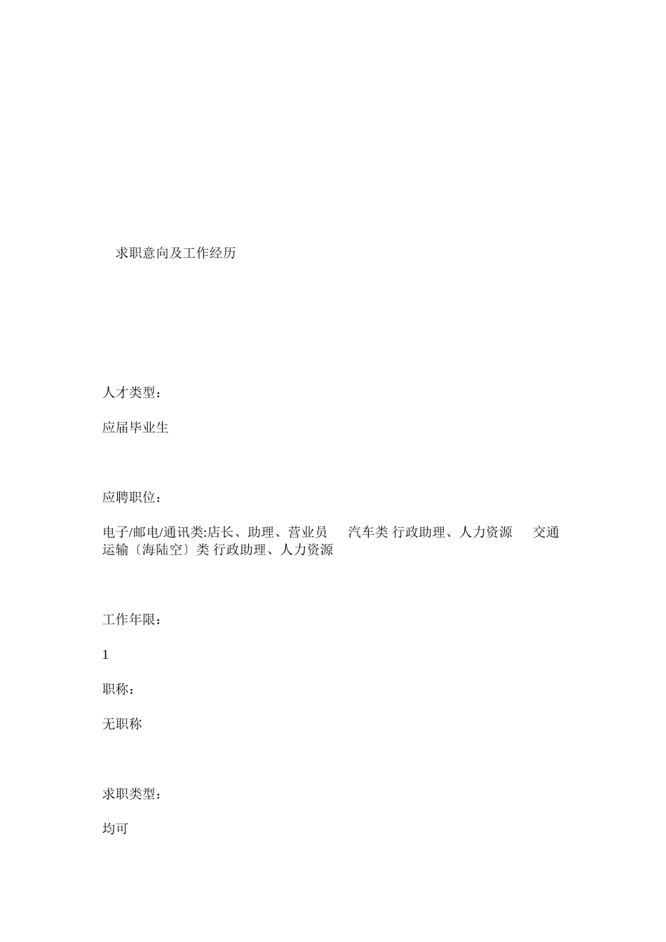 2023年营业员岗位工作简历模板.docx_第2页