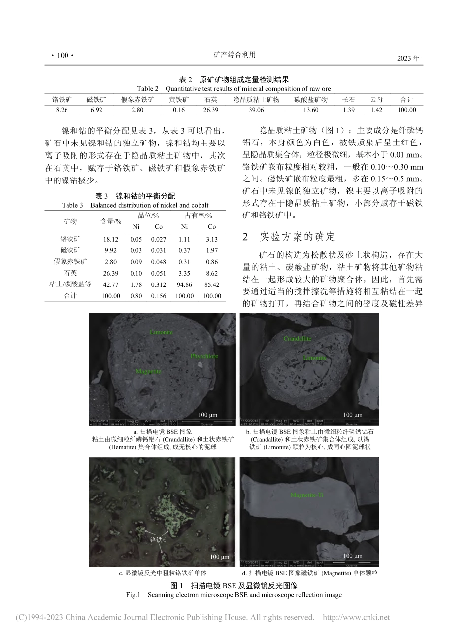 国外某镍钴矿资源综合利用研究及应用_孙爱辉.pdf_第2页