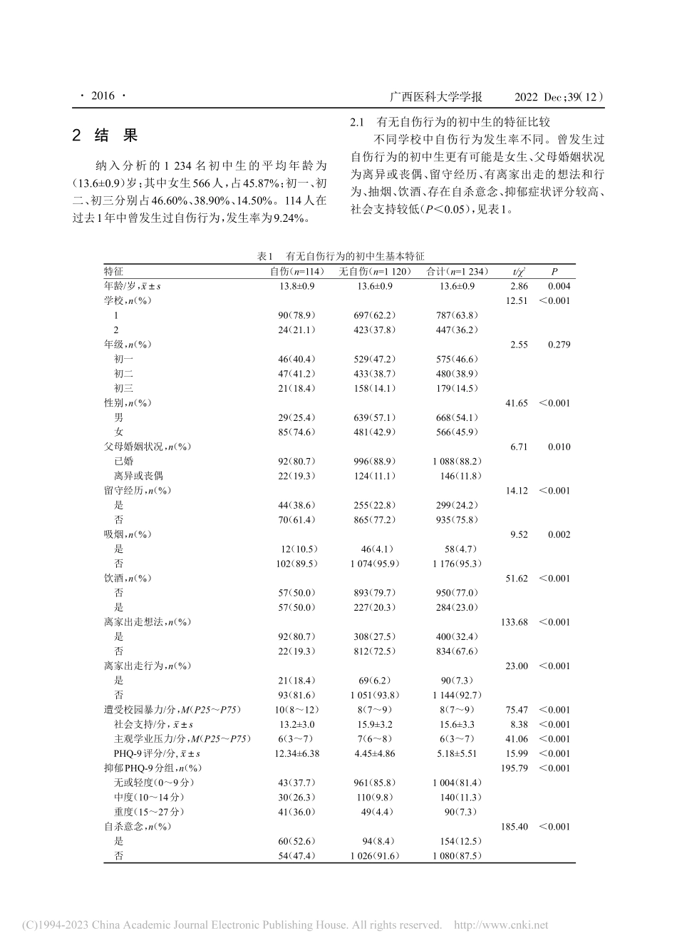 广州市越秀区初中生自伤行为现状及相关因素分析_罗薇.pdf_第3页