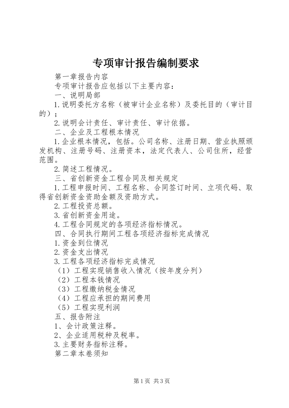 2023年专项审计报告编制要求.docx_第1页