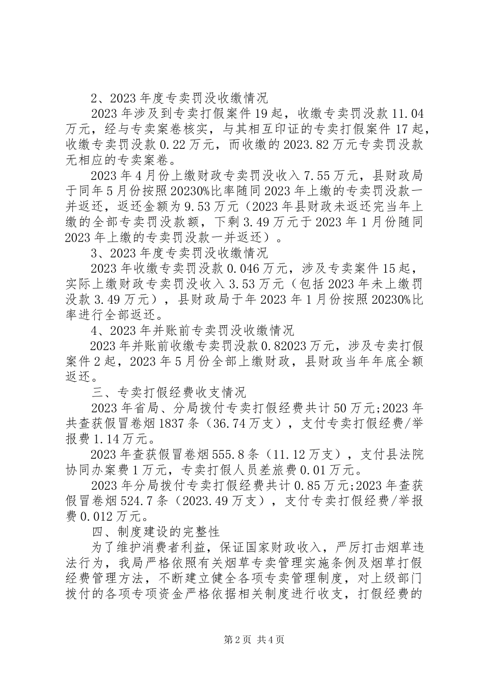 2023年专项资金自查工作情况的报告.docx_第2页