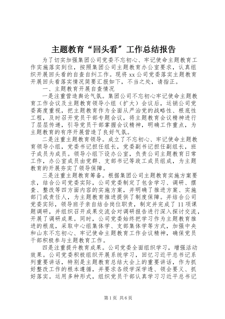 2023年主题教育“回头看”工作总结报告.docx_第1页