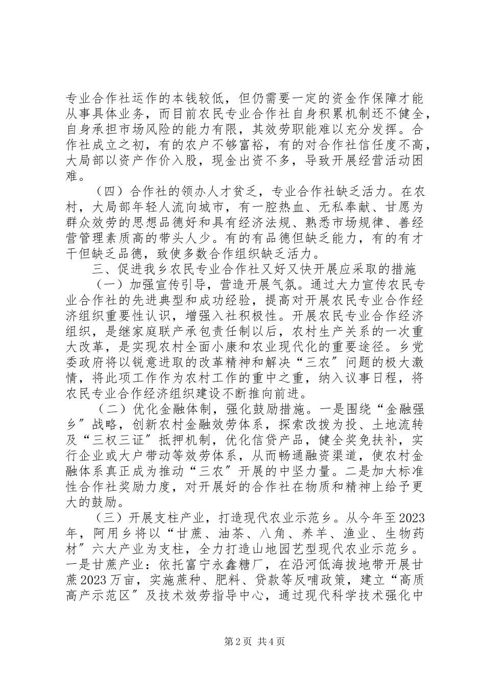 2023年乡农村专业合作社调研报告.docx_第2页