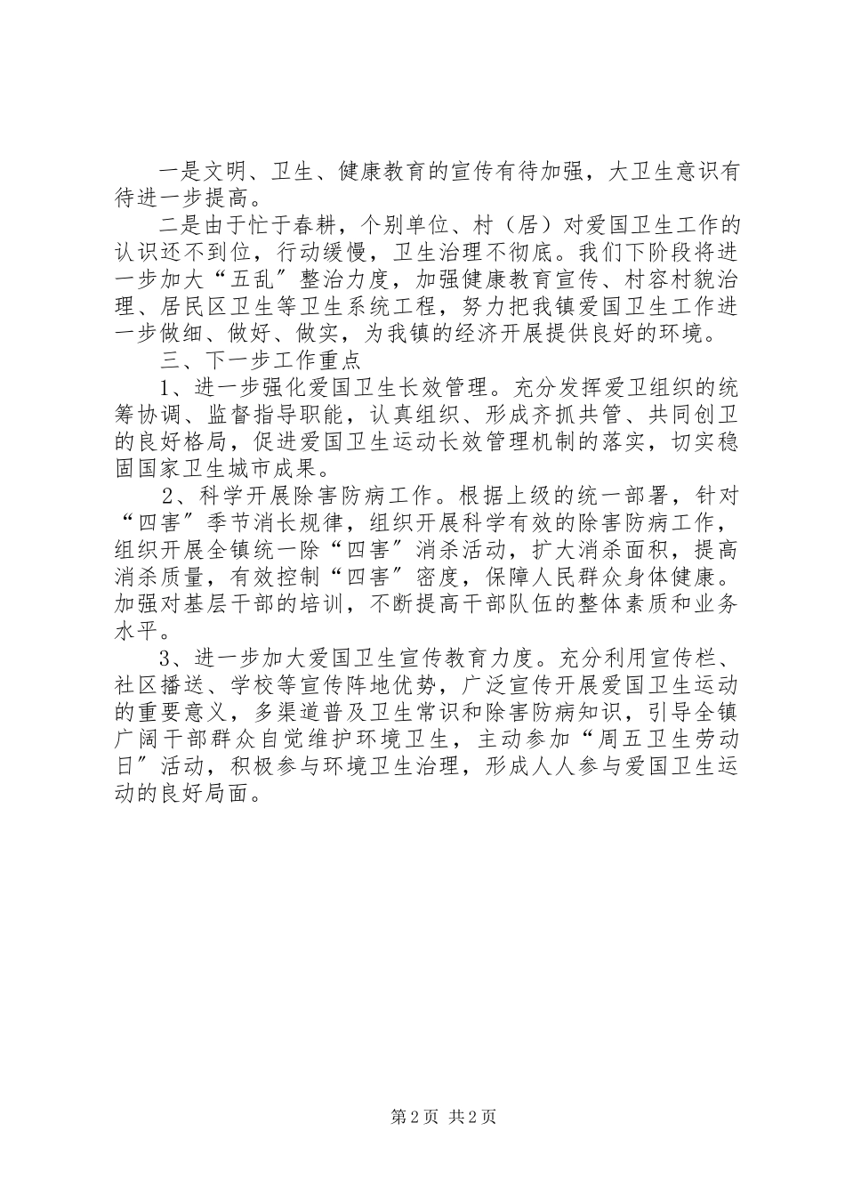 2023年乡镇爱国卫生活动工作报告.docx_第2页