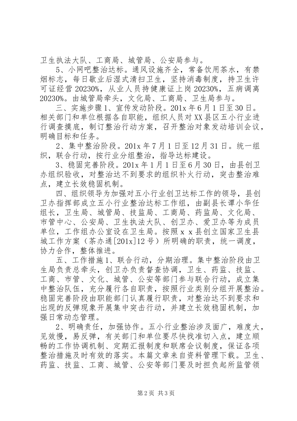 2023年五小行业专项整治方案.docx_第2页