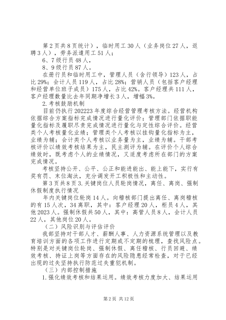 2023年人力资源部自查报告.docx_第2页