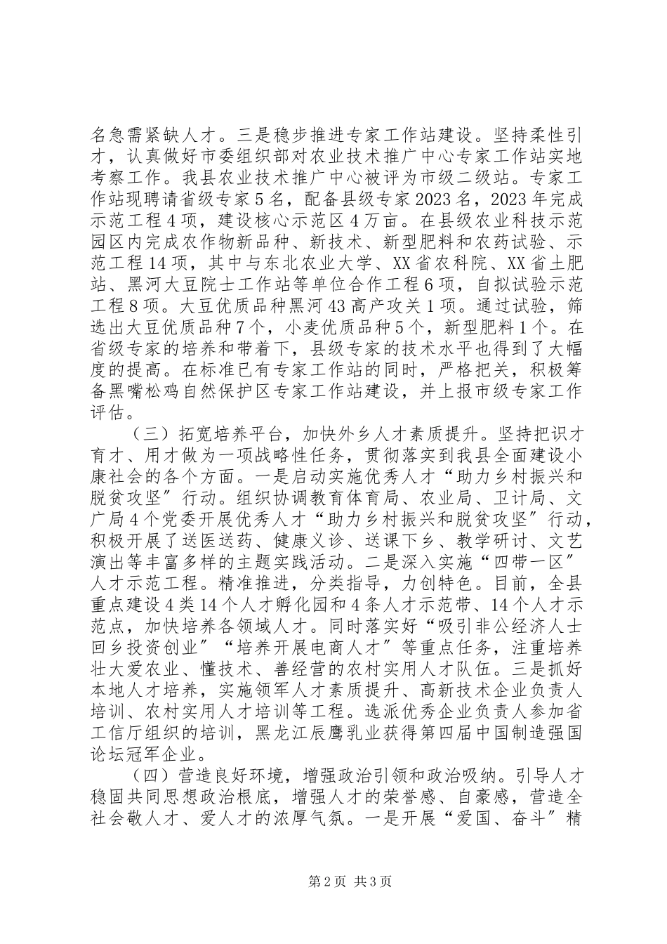 2023年人才工作自评报告.docx_第2页